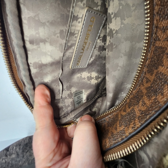 Karl Lagerfeld Monogram purse with long crossbody strap with Name on it. - Picture 6 of 16